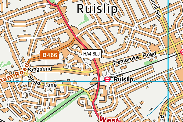 HA4 8LJ map - OS VectorMap District (Ordnance Survey) HA4 8LJ map - OS VectorMap District (Ordnance Survey)