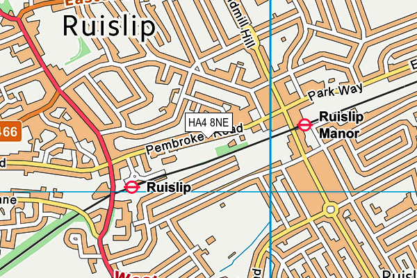 HA4 8NE map - OS VectorMap District (Ordnance Survey)