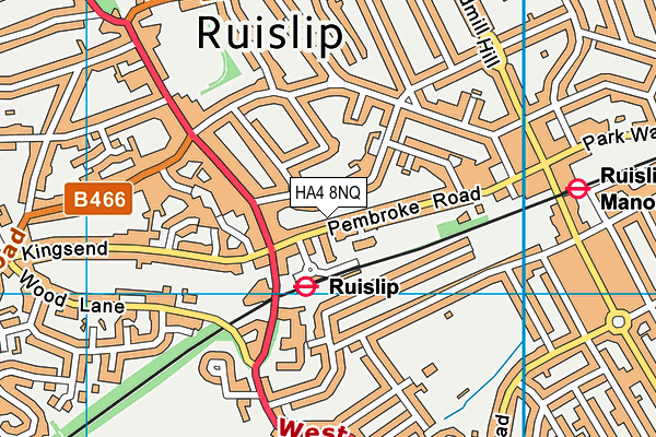 HA4 8NQ map - OS VectorMap District (Ordnance Survey) HA4 8NQ map - OS VectorMap District (Ordnance Survey)