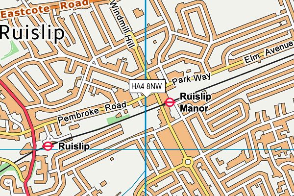 HA4 8NW map - OS VectorMap District (Ordnance Survey) HA4 8NW map - OS VectorMap District (Ordnance Survey)