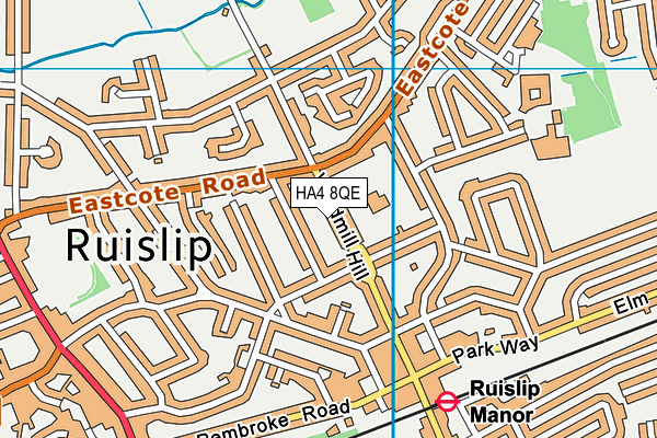 HA4 8QE map - OS VectorMap District (Ordnance Survey) HA4 8QE map - OS VectorMap District (Ordnance Survey)