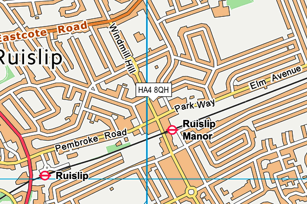 HA4 8QH map - OS VectorMap District (Ordnance Survey) HA4 8QH map - OS VectorMap District (Ordnance Survey)