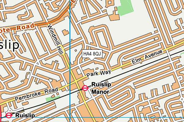 HA4 8QJ map - OS VectorMap District (Ordnance Survey) HA4 8QJ map - OS VectorMap District (Ordnance Survey)