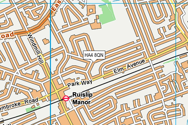 HA4 8QN map - OS VectorMap District (Ordnance Survey) HA4 8QN map - OS VectorMap District (Ordnance Survey)