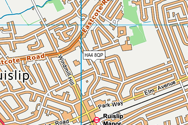 HA4 8QP map - OS VectorMap District (Ordnance Survey) HA4 8QP map - OS VectorMap District (Ordnance Survey)