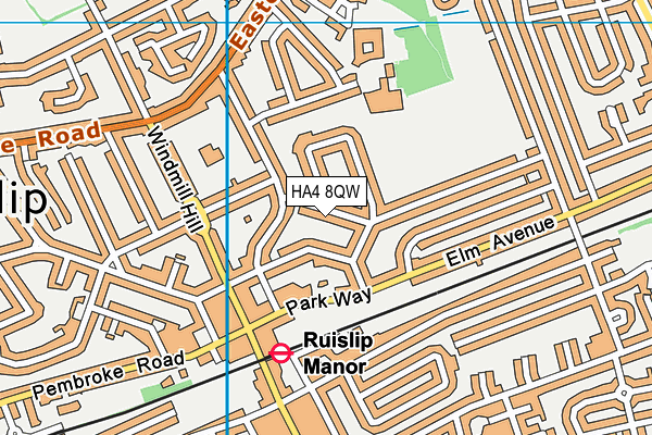 HA4 8QW map - OS VectorMap District (Ordnance Survey) HA4 8QW map - OS VectorMap District (Ordnance Survey)