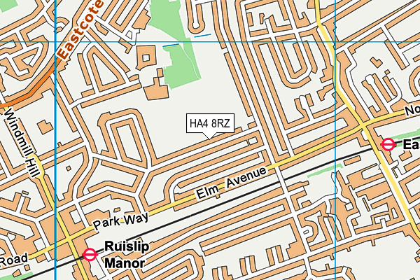 HA4 8RZ map - OS VectorMap District (Ordnance Survey) HA4 8RZ map - OS VectorMap District (Ordnance Survey)