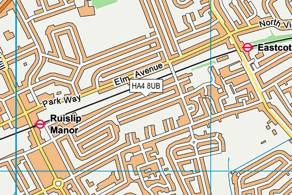 HA4 8UB map - OS VectorMap District (Ordnance Survey) HA4 8UB map - OS VectorMap District (Ordnance Survey)