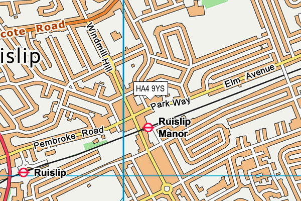 HA4 9YS map - OS VectorMap District (Ordnance Survey) HA4 9YS map - OS VectorMap District (Ordnance Survey)
