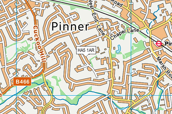 HA5 1AR map - OS VectorMap District (Ordnance Survey)