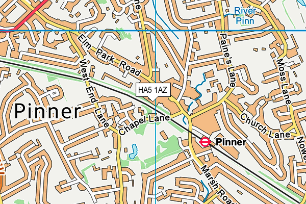 HA5 1AZ map - OS VectorMap District (Ordnance Survey) HA5 1AZ map - OS VectorMap District (Ordnance Survey)