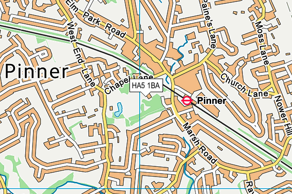 HA5 1BA map - OS VectorMap District (Ordnance Survey) HA5 1BA map - OS VectorMap District (Ordnance Survey)