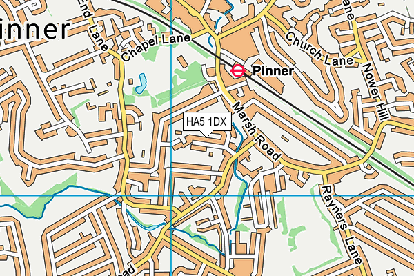 HA5 1DX map - OS VectorMap District (Ordnance Survey) HA5 1DX map - OS VectorMap District (Ordnance Survey)