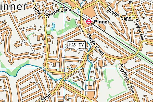 HA5 1DY map - OS VectorMap District (Ordnance Survey)