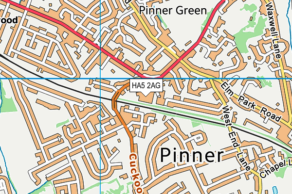 HA5 2AG map - OS VectorMap District (Ordnance Survey) HA5 2AG map - OS VectorMap District (Ordnance Survey)