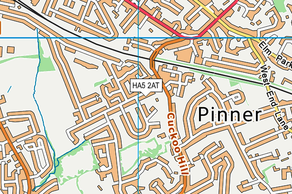 HA5 2AT map - OS VectorMap District (Ordnance Survey)