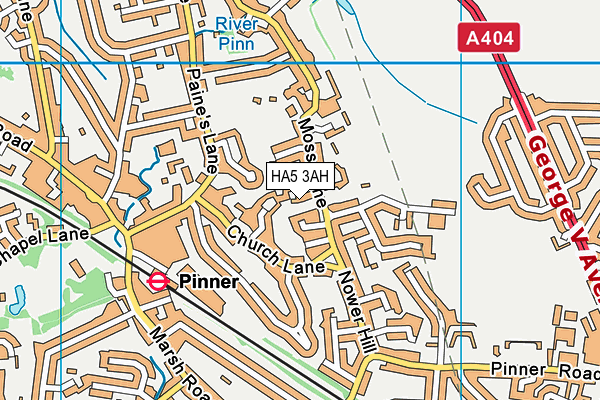 HA5 3AH map - OS VectorMap District (Ordnance Survey) HA5 3AH map - OS VectorMap District (Ordnance Survey)
