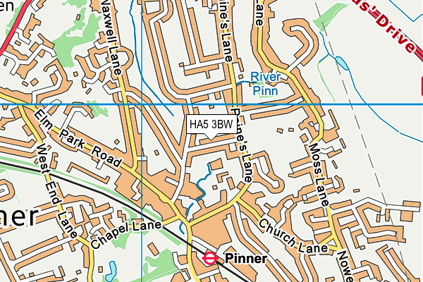 HA5 3BW map - OS VectorMap District (Ordnance Survey) HA5 3BW map - OS VectorMap District (Ordnance Survey)