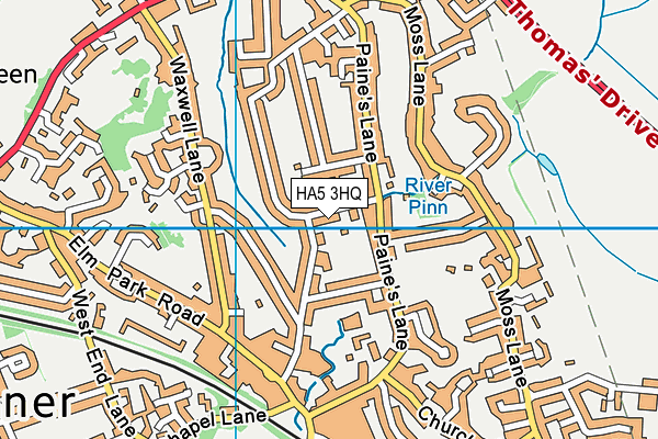 HA5 3HQ map - OS VectorMap District (Ordnance Survey)