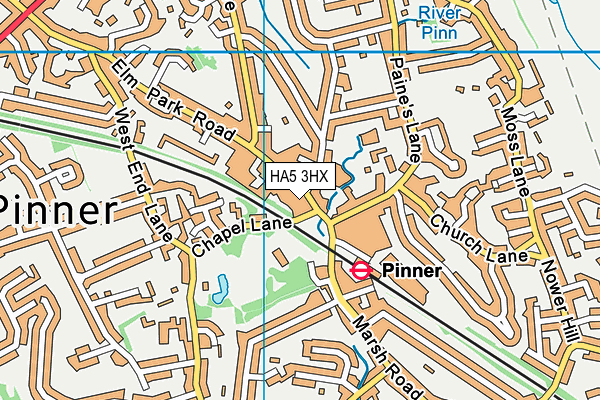 HA5 3HX map - OS VectorMap District (Ordnance Survey) HA5 3HX map - OS VectorMap District (Ordnance Survey)