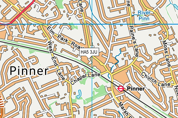 HA5 3JU map - OS VectorMap District (Ordnance Survey) HA5 3JU map - OS VectorMap District (Ordnance Survey)