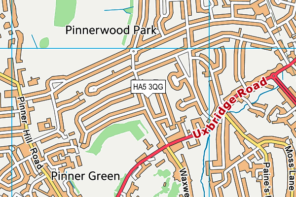 HA5 3QG map - OS VectorMap District (Ordnance Survey)