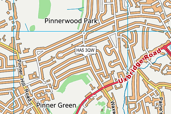 HA5 3QW map - OS VectorMap District (Ordnance Survey) HA5 3QW map - OS VectorMap District (Ordnance Survey)