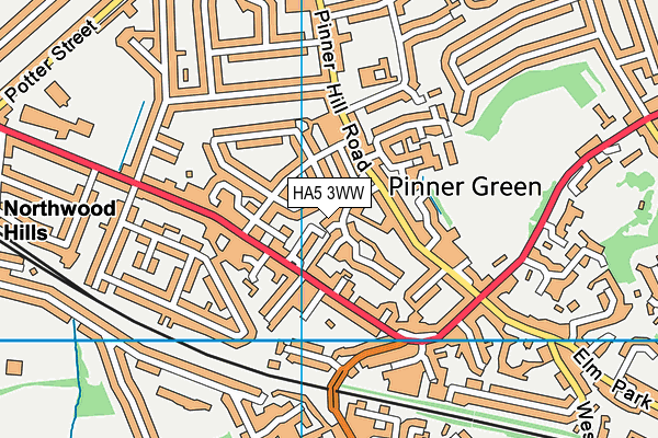 HA5 3WW map - OS VectorMap District (Ordnance Survey) HA5 3WW map - OS VectorMap District (Ordnance Survey)
