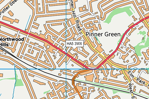 HA5 3WX map - OS VectorMap District (Ordnance Survey) HA5 3WX map - OS VectorMap District (Ordnance Survey)