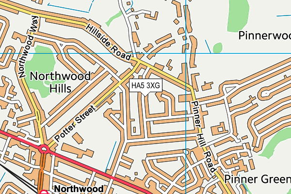 HA5 3XG map - OS VectorMap District (Ordnance Survey) HA5 3XG map - OS VectorMap District (Ordnance Survey)