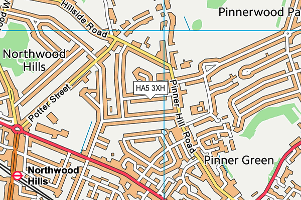 HA5 3XH map - OS VectorMap District (Ordnance Survey) HA5 3XH map - OS VectorMap District (Ordnance Survey)