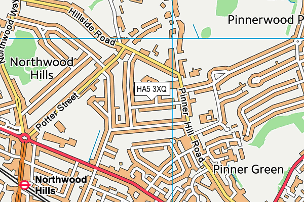 HA5 3XQ map - OS VectorMap District (Ordnance Survey) HA5 3XQ map - OS VectorMap District (Ordnance Survey)