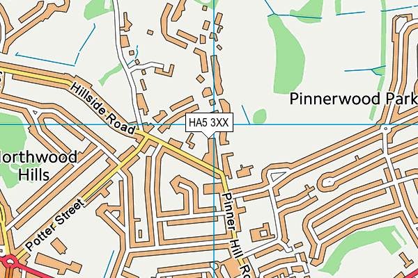 HA5 3XX map - OS VectorMap District (Ordnance Survey)