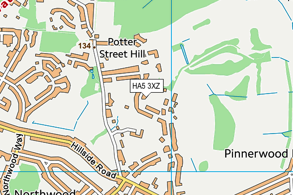 HA5 3XZ map - OS VectorMap District (Ordnance Survey) HA5 3XZ map - OS VectorMap District (Ordnance Survey)