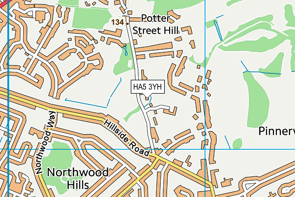 HA5 3YH map - OS VectorMap District (Ordnance Survey)