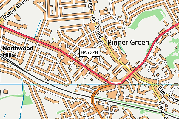 HA5 3ZB map - OS VectorMap District (Ordnance Survey) HA5 3ZB map - OS VectorMap District (Ordnance Survey)