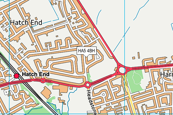 HA5 4BH map - OS VectorMap District (Ordnance Survey) HA5 4BH map - OS VectorMap District (Ordnance Survey)