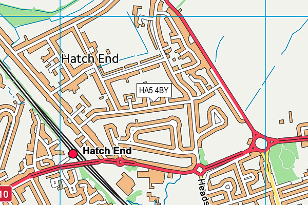HA5 4BY map - OS VectorMap District (Ordnance Survey)
