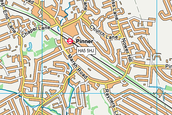 HA5 5HJ map - OS VectorMap District (Ordnance Survey)