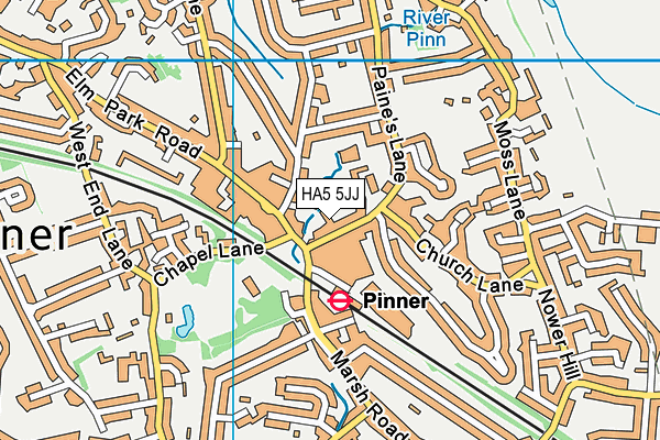 HA5 5JJ map - OS VectorMap District (Ordnance Survey) HA5 5JJ map - OS VectorMap District (Ordnance Survey)