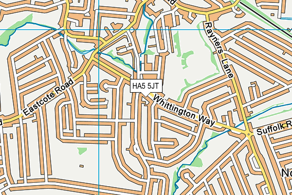 HA5 5JT map - OS VectorMap District (Ordnance Survey) HA5 5JT map - OS VectorMap District (Ordnance Survey)