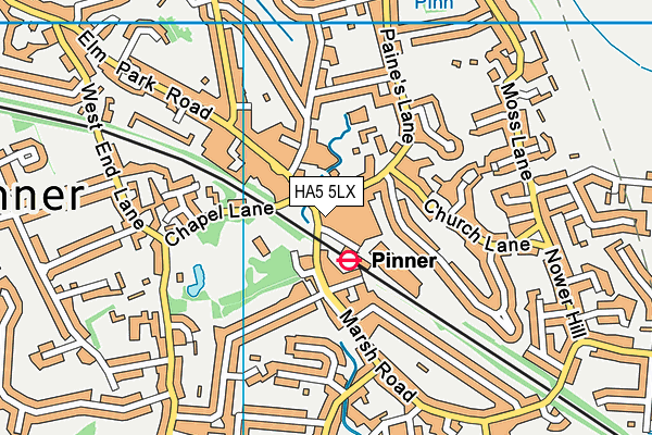 HA5 5LX map - OS VectorMap District (Ordnance Survey) HA5 5LX map - OS VectorMap District (Ordnance Survey)