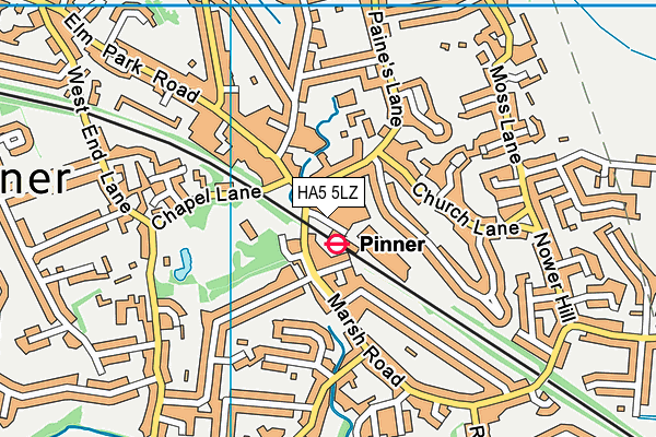 HA5 5LZ map - OS VectorMap District (Ordnance Survey) HA5 5LZ map - OS VectorMap District (Ordnance Survey)