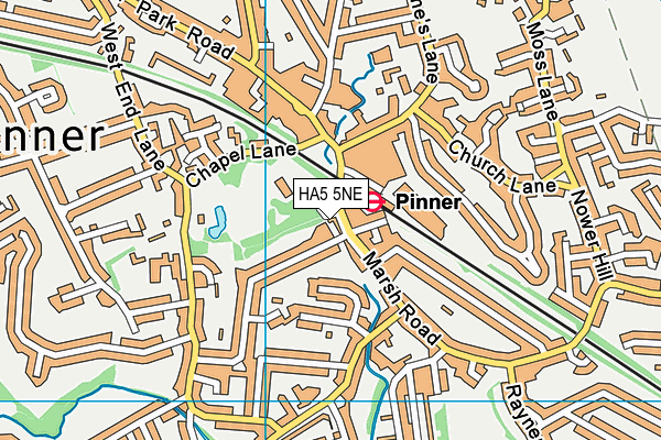 HA5 5NE map - OS VectorMap District (Ordnance Survey)
