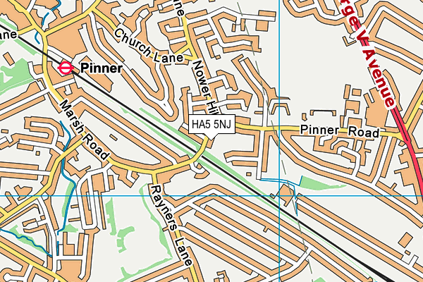 HA5 5NJ map - OS VectorMap District (Ordnance Survey) HA5 5NJ map - OS VectorMap District (Ordnance Survey)