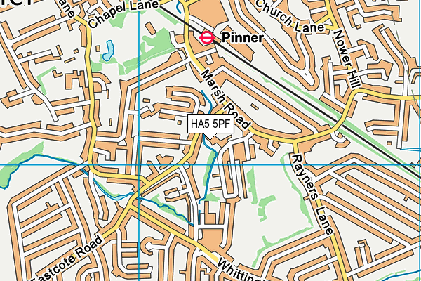 HA5 5PF map - OS VectorMap District (Ordnance Survey)