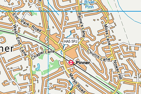 HA5 5PJ map - OS VectorMap District (Ordnance Survey) HA5 5PJ map - OS VectorMap District (Ordnance Survey)