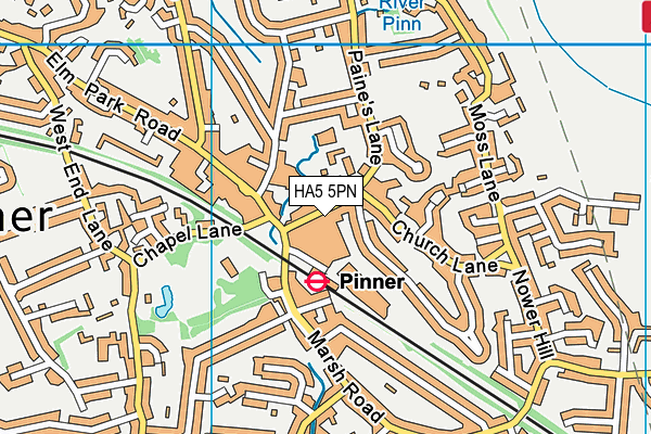 HA5 5PN map - OS VectorMap District (Ordnance Survey)