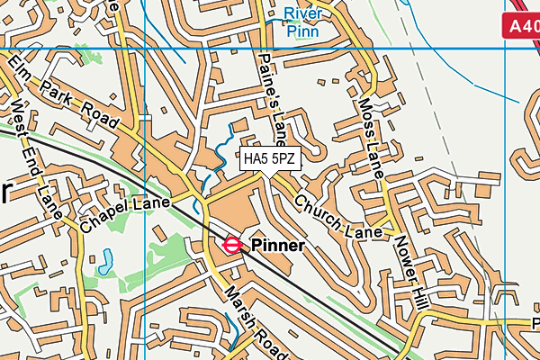 HA5 5PZ map - OS VectorMap District (Ordnance Survey) HA5 5PZ map - OS VectorMap District (Ordnance Survey)