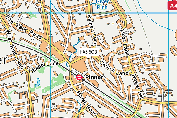 HA5 5QB map - OS VectorMap District (Ordnance Survey) HA5 5QB map - OS VectorMap District (Ordnance Survey)
